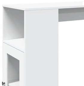 fehér szerelt fa tárolórekeszes bárasztal 101 x 40 x 103,5 cm