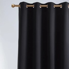Luxus átvezetéses sötétítőfüggöny fekete színben 140 x 280 cm