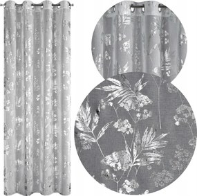 Függöny Kész Delia Fehér Ezüst Nyomott Mintás Függöny 140x250 cm Fátyol