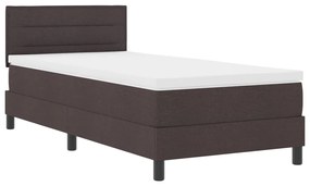 Boxspring Ágy Mattal és LED-fénnyel Sötétbarna 90x200 cm Szövet