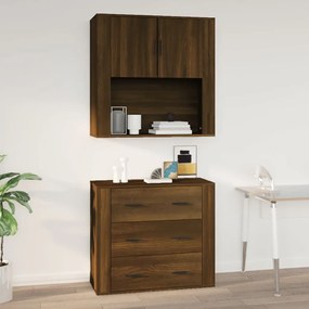 barna tölgyszínű szerelt fa faliszekrény 80x33x80cm