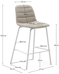 Bézs bárszék szett 2 db-os 92,5 cm Zunilda – Kave Home