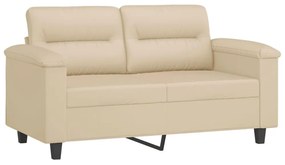 kétszemélyes krémszínű mikroszálas szövetkanapé 120 cm