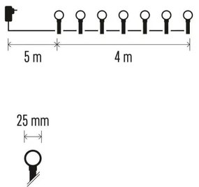 LED Karácsonyi kültéri lánc 40xLED/9m IP44 meleg fehér