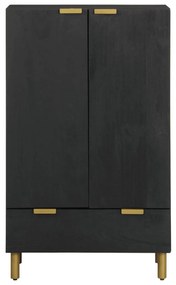 fekete szerelt fa magasszekrény 60 x 33 x 100 cm
