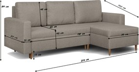 Keno Kinyitható sarokkanapé Grafit