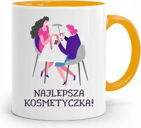 Sárga Bögre Kozmetikusnak A Legjobb Kozmetikai Táska fényképes nyomtatással