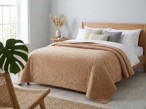 Bársony ágytakaró ASTRALIA, sötétbézs Méret: 200 x 220 cm