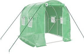 vidaXL zöld acélvázas melegház 4 m² 2 x 2 x 2 m