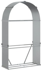 világosszürke horganyzott acél rönktartó 120 x 45 x 210 cm