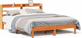 vidaXL viaszbarna tömör fenyőfa ágy matrac nélkül 160 x 200 cm