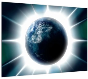 Egy besugárzott bolygó képe (üvegen) (70x50 cm)