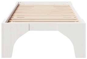 Földi ágykeret tárolóval Fehér 100 x 200 cm Tömör fenyőfa