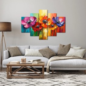 Kép - Öt színes virág (150x105 cm)