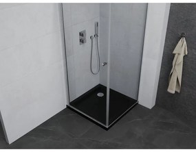 Mexen Pretoria, zuhanykabin 80 (ajtó) x 80 (fali) cm, 6mm átlátszó üveg, króm profil + fekete zuhanytálca, 852-080-080-01-00-4070