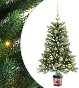 vidaXL Karácsonyfa 150 LED-del állvánnyal Zöld 90 cm PE