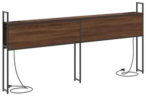 Tárolós Fejtámla Töltő Állomással barna tölgy 200 cm Faanyag