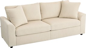 HOMCOM 3-üléses Kanapé, Karfás Kihúzható Kanapé, Kéziszőtt Huzatú Kanapé, Vastagon Párnázott, Pihenő Kanapé, 450 kg-ig Terhelhető, Nappaliba, Hálószob