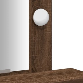 Sminkasztal LED világítással Barna tölgy 50x41x140 cm