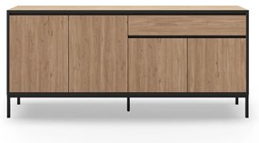 Natúr színű alacsony komód tölgyfa dekorral 180x80 cm Lorenza – Marckeric