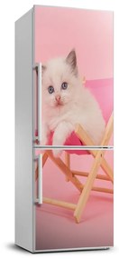 Hűtő matrica Cat egy nyugágyon FridgeStick-70x190-f-116809359