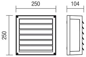 Redo 9893 - Kültéri fali lámpa  BRICK 2xE27/42W/230V IP54 barna