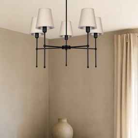 Rúdra szerelhető csillár MADELA 5xE14/40W/230V bézs/fekete