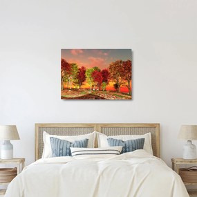 Üveg kép - Színes fák (70x50 cm)