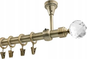 Függönykarnis szimpla fém mennyezeti mix végzáró arany antik 19mm 140 cm