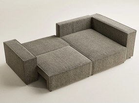 Barna zsenília kinyitható-tárolóhelyes sarokkanapé (jobb oldali-L alakú) Tonga – Maison de Rêve