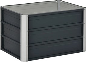 Outsunny Acél Emelt Virágláda Kertészeti Virágfölddozi Kesztyűvel Sötétszürke 66 x 47 x 40 cm | Aosom