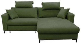 HORTA L-alakú, jobboldali kinyitható sarokkanapé tárolóval, zöld