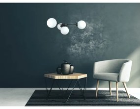 Csillár zsinóron KALIOPE 4xE14/50W/230V fekete/fehér