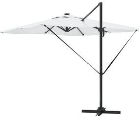 Konzolos Roma napernyő LED-del Homok 286x285x270 cm Alumínium