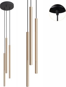 Függő mennyezeti függeszték lámpa 3xG9 Led Cerlux Modi Arany fekete fém