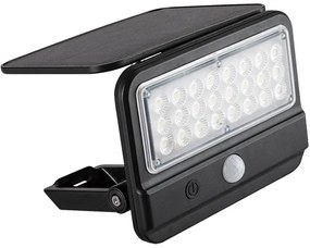 Rabalux 77040 - FLAXTON LED 7W 3,7V IP54 napelemes fali lámpa, fekete