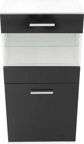 Nappali sor LED világítással, fehér/fekete- extra magas fényű HG, LEO