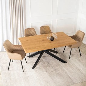 HAMPTON bővíthető asztal 160-240 cm arany tölgy/fekete