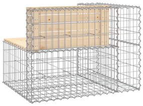 tömör fenyőfa gabion kerti pad 92x71x65,5 cm