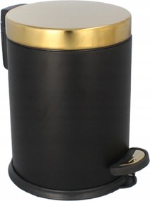 Kerek fürdőszobai szemetes pedállal, kivehető betéttel Easyform fekete-arany 3 literes