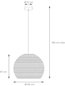 Lucide 03437/40/44 - Csillár zsinóron MOLOKO 1xE27/40W/230V á. 40 cm