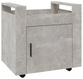 betonszürke szerelt fa asztal-kocsi 60 x 45 x 60 cm