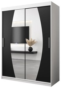 Ruhásszekrény 150 cm Eclipse (matt fehér + matt fekete). 1063400