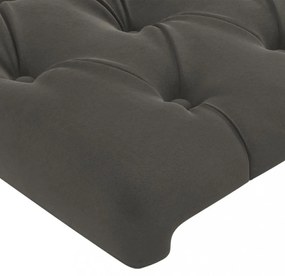 sötétszürke bársony LED-es fejtámla 100 x 7 x 78/88 cm