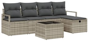 Kerti Kanapé Szett 6 pcs Világosszürke 230 x 117 x 85 cm