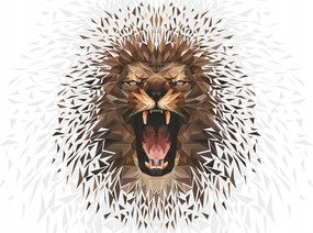 Fotótapéta Oroszlán vinil geometria modern stílus és erő 368x280 +ragasztó