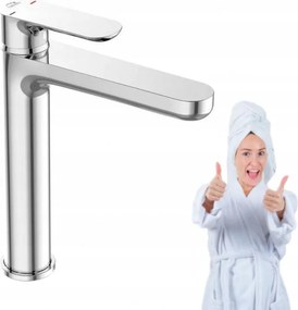 Laveo Tondo magas króm mosdócsaptelep klikk-klikk dugóval