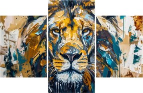 Kép - Absztrakt olajfestmény oroszlánnal (90x60 cm)