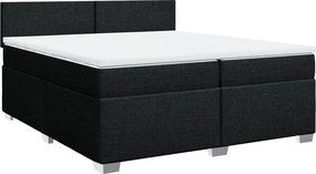 vidaXL fekete szövet rugós ágy matraccal 200 x 200 cm