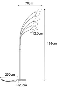 Design állólámpa sötét bronz arannyal 5 lámpás - Sixties Marmo